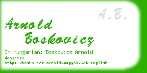 arnold boskovicz business card